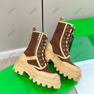 Botas de diseñador para hombres y mujeres Botas de lona para motocicleta Marca de moda Zapatos botas de moda con cordones Botas de vacaciones de otoño e invierno de alta calidad botas de color de empalme