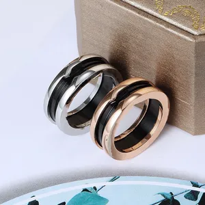 Designer Mannen en Vrouwen Klassieke Mode High End met Diamanten Ring Merk Keramische Koppels Ringen Party Bruiloft Sieraden Accessoires Kerstcadeaus