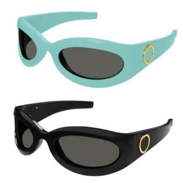 Diseñador hombres y mujeres gafas de sol redondas 1247 Protección UV moda restaurar gafas ovaladas de montura completa caja aleatoria GG1247S174o