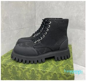 Diseñador Hombres Botines Montañismo Cordones entrelazados Botas de combate Senderismo Caballero Mujeres Moda Jacquard Denim Carta Casual DHgate