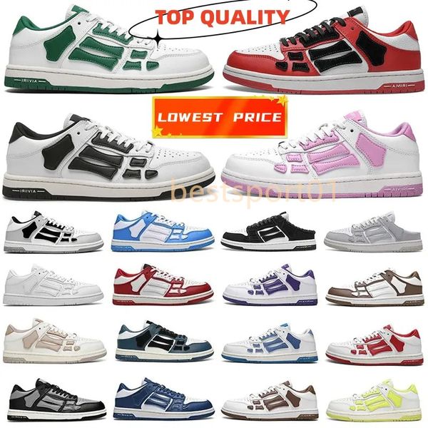 Diseñador Hombres zapatos de atletismo Skelet Bones Runner Women Men Sports Sports Skel Top Low Low informal Cape de cuero Trainer Basketball Zapatos K3