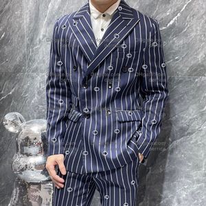 Designer Men Blazer Cotton Linen Fashion Coat Vestes L Letters Business Business Slim Fit Formal Costume Blazer Men Suit Top Pant