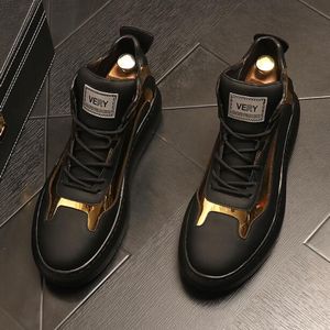 Designer Men British Dress Wedding Party Shoes Mode Breathable High Top Casual Sneakers Round Toe Business Driving WA