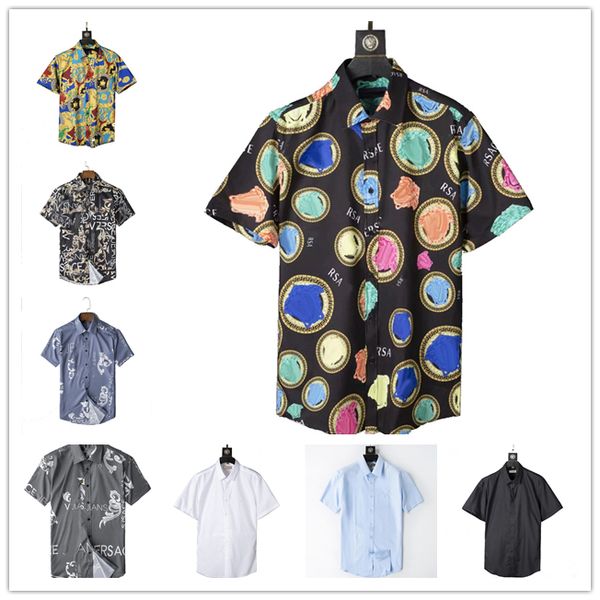 Diseñador hombres camisa de negocios primavera y bberry verano moda casual camiseta calle hip-hop hombre camisa patrón de impresión unisex camisas de vestir para hombre M-3XL # 24