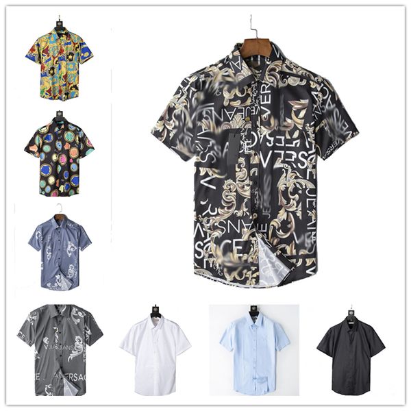 Diseñador de los hombres Camisa de negocios primavera y bberry moda de verano camiseta casual calle hip-hop hombre camisa patrón de impresión unisex para hombre camisas de vestir M-3XL # 25