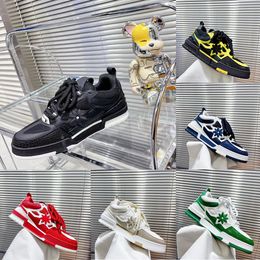 Designer hommes chaussures décontractées en cuir véritable Sneaker plate-forme en caoutchouc chaussure à lacets Skate baskets