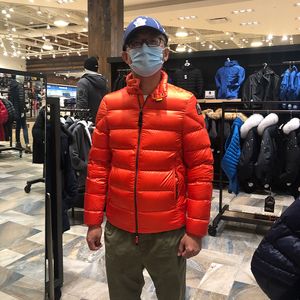 Designer Men Downs Winter Bright Orange Down Jacket