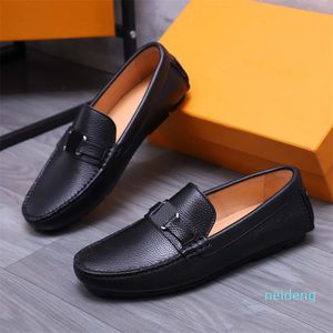 Diseñador - Zapatos de vestir para hombre Mocasines de fiesta de boda de cuero para hombre Moda de baile Pisos hechos a mano Tamaño 38-44