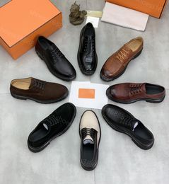 Diseñador Men Fashion Dress Shoe Top-Fain-Luxury Soft Loofers Shoes Shoes Classic Leather Lace-Up Derby Capelal zapato casual
