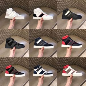 Designer Hommes Ferragamo Chaussures Véritable Cuir Main Madmade Multicolore Dégataient Technique High Top Baskets Haut célèbre Chaussures Traqueurs