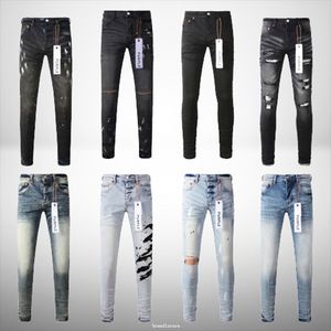 Designer Heren Hip Hop Gat Vintage Punk Dot Patroon Heren Broek Retro Paarse Merk Jeans