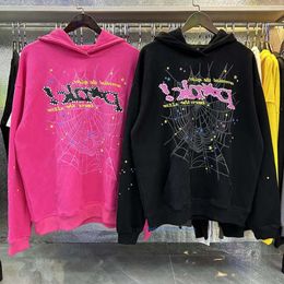 Designer Men Hoodie Luxury Mens Thug Young Pink Men Femmes Femmes Sweats Sweatshirt Spider Web Graphic Swetshirts Pullover Hoody Man Fashion Outwear