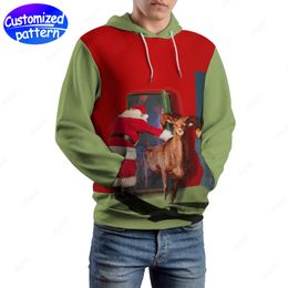 designer heren hoodies sweatshirts op maat gemaakt kerstrendier hiphop rock caps casual athleisure sport outdoor groothandel hoodie kleding groot formaat s-5xl