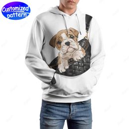 designer heren hoodies sweatshirts hond wit hiphop rock petten met op maat patroon casual athleisure sport outdoor groothandel hoodie herenkleding groot formaat s-5xl