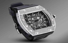 Designer Men Ice Out Bling Diamond Hip Hop Mens Es imperméable Quartz Watch Dro Reloj Hombre Marca de Lujo7604757