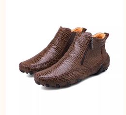 Designer Heren Italië alligator Bruine kledingschoenen Echt leer Casual schoenen Mode Heren reizen hoge top Sneakers Veterschoenen Outdoor feest Tennis Wandelen Loafer