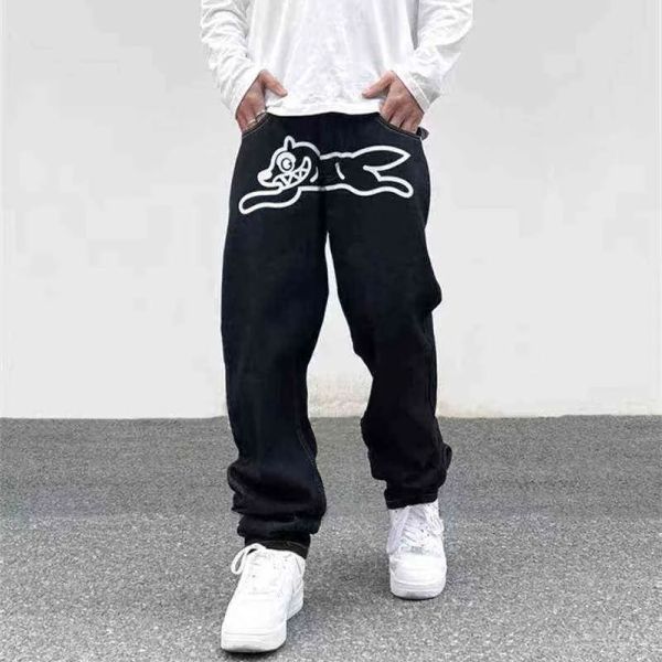 Designer hommes Jeans Chien Imprimer Streetwear Hommes Hip Hop Baggy Jeans Pantalon Y2K Vêtements Droite Lâche Goth Denim Pantalon Pantnes CHG2308056 6.21