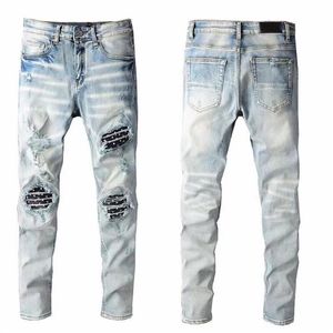 Designer hommes jeans hip-hop mode zipper trou laver jeans pantalons rétro déchiré pli couture mens design moto équitation cool slim 302S