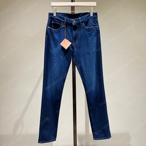 Designer Men Jeans Long Piano Cauvre long Pantal Blue Blue Coton Slim Pant Pantalon
