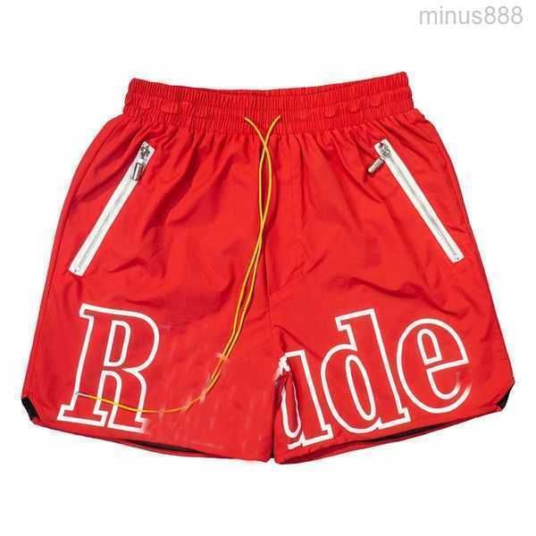 Designer Men Limited Rhude Shorts Summer Swim Short Hasta la rodilla Hip Hop High Street Sports Training Beach Pants Mens Elastic Waistajjy