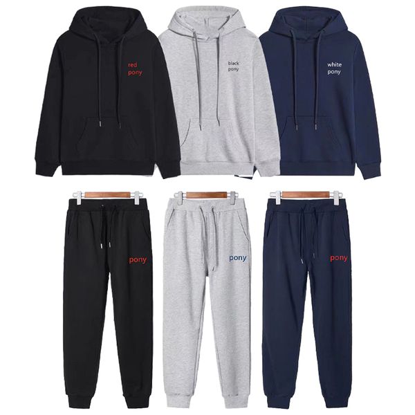 Designer Hommes Sweats à capuche en vrac Pony S Sweat-shirt Broderie Pull Cheval Vestes à glissière Pantalon à capuche Sportwear Veste de jogging Taille élastique