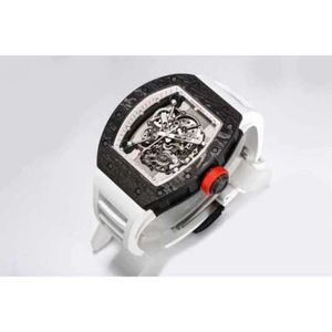 Designer mannen luxe horloge Richa Milles RM055 automatisch mechanisch uurwerk koolstofvezel rubberen band horloges waterdicht met doos JHZN