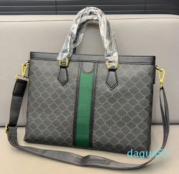 Designer Hommes Ophidia Porte-documents Monogrammes Toile Modèle En Cuir Attache Sac À Main Vert Rouge Stripe Bandoulière Sangle Sacs D'affaires