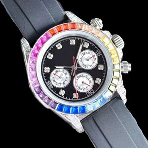 Diseñador Hombres Plateado Sier 904l Correa de acero inoxidable Moissanite Reloj Función de reloj Esfera negra Reloj de pulsera luminoso Montre Homme Sb077 C4