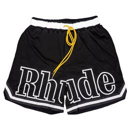 Diseñador hombres RH limitado pantalones cortos rhude verano nadar corto hasta la rodilla hip hop calle principal entrenamiento deportivo pantalones de playa para hombre elástico wa2899