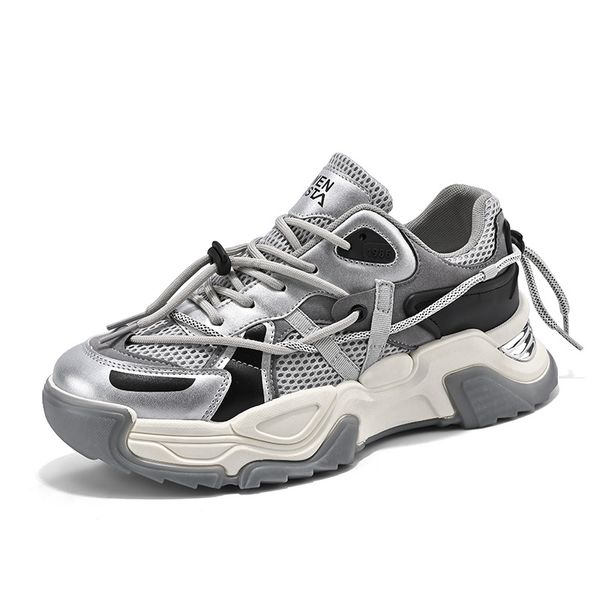 Designer Hommes Chaussures de course Diamant blanc Maille respirante Mode Lacets Semelle épaisse Durable Confortable Marche Sport Baskets Baskets