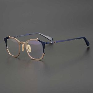 Designer heren en dames strand paar zonnebril 20% korting op ultra licht gepersonaliseerde handgemaakte onregelmatig onregelmatig spektakel Japanse doos unieke literaire frame bijziende trend