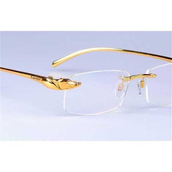 Lunettes de soleil de couple de plage pour hommes et femmes de créateurs 20% de réduction Tendance fin tête de léopard en titane pur ultra léger 0875 monture de lunettes de myopie plate moins d'affairesKajia