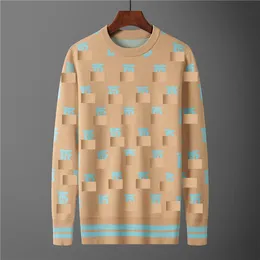 Pull en tricot pour hommes et femmes de créateur Tricots Mode Tricot pour femme Automne / Hiver Alphabet jacquard kaki Pull à manches longues automne / hiver