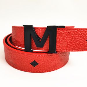 Ceinture de designer pour hommes Ceinture pour femmes de 3,5 cm de large Ceinture en cuir Litchi grai Impression de lettres Ceinture haut de gamme Ceinture de luxe de haute qualité pour hommes et femmes Mode Casual Boucle M