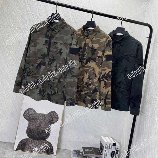 Veste décontractée pour hommes de créateurs Hip Hop Camo Retro Cargo Pocket Shirt Manteau de luxe pour hommes Chemise de mode Manteau Fashion Camo coat