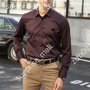 Camisa informal de diseñador para hombre, camisa de negocios de diseñador de alta calidad, camisa clásica de manga larga, letras de colores sólidos, camisa informal de temporada de alta calidadXXS-3XL