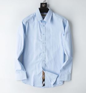 Lente en zomer mode lange mouwen smart casual solide kleur geborduurd shirt heren zakelijk button-down shirt herenhemd-mannen