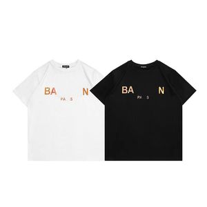 T-shirt de luxe pour hommes et femmes, haut décontracté avec lettres blanches et noires, tendance, manches courtes