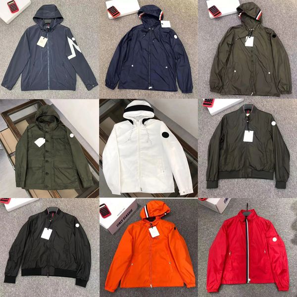 Vestes à capuche de créateur pour hommes - Manteau pare-brise bombardier compatible NFC avec badge brodé, vêtements d'extérieur streetwear élégants pour le printemps et l'automne