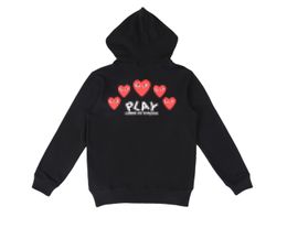 Sweats à capuche pour hommes de créateurs Com Des Garcons Play Sweat-shirt noir Cdg Red Heart Hoodie Taille S8