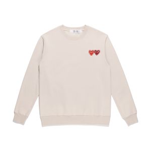 Sweats à capuche pour hommes de créateurs Com Des Garcons PLAY Sweatshirt CDG Double Hearts Pull à capuche Marque Kaki XL