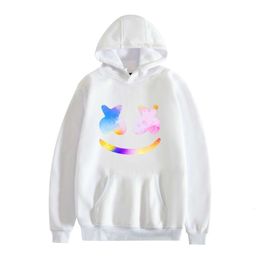 Designer Heren Hoodies Sweatshirts 2019 Herfst/Winter Hot Search Marshmello Cotton Candy Glimlachende gezicht Gedrukt Losse Hooded Sweater rondom