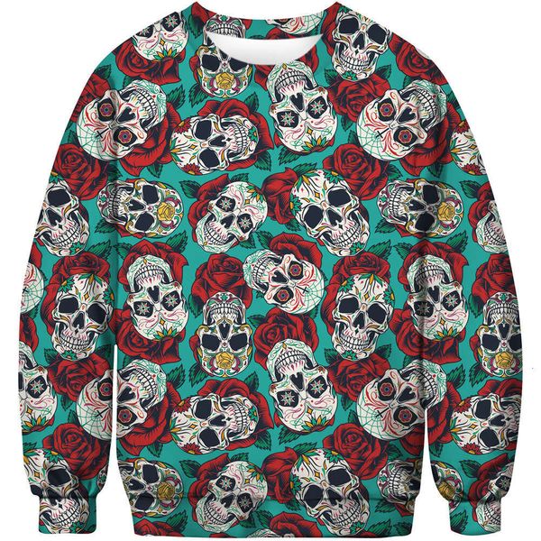 Designer Hoodies Sweatshirts Sweats Mens Hot Pull 3D Printed Skull Series Street Personnage Pullor Pullover Round Nou