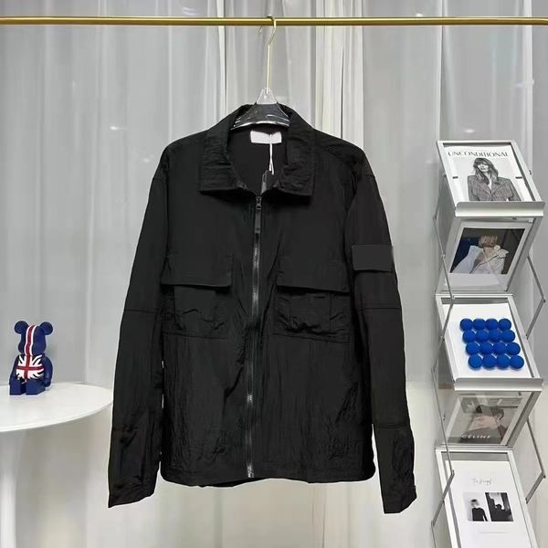 Diseñador de chaquetas para hombres Piedras de la chaqueta superior Insignia con cremallera Cap Cp Top Jumper Mesh Metal Coat Oxford Breatable Portable 664