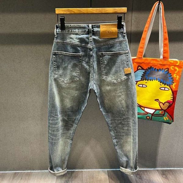 Designer Men's Jeans 2024 New American Bull Street Yellow Mud Spring Fashion Brand Brand For Mens Loose Straight Fit