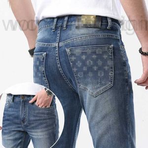 Designer Herren Jeans 2024 Frühjahr/Sommer Neue Stickerei High-End Slim Fit Gerade Ärmel Elastische Lange Hosen Gedruckt Trendy Stil CD64