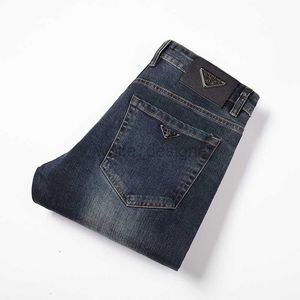 Designer herenjeans herfst en winter nieuwe jeans heren high-end Europese bedrijven kleine rechte pijpen merk blauw zwarte broek