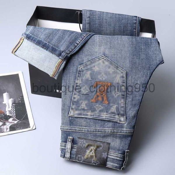 Designer Men's Jeans Designer Européen automne et hiver Nouveau produit High End Quality Big Cow Slim Fit Small Feet Long Pantal