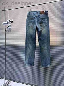 Designer Men's Jeans ajusté pantalon True Stretrant Pantalons Broidery Pattern Jeans en gros jeans Motorcycle Slim Fit Jeans