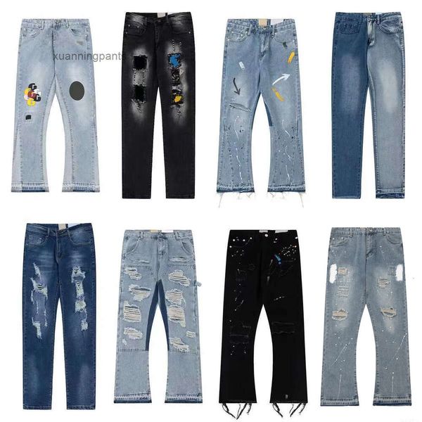 Designer Jeans Galeries Pantalons Depts Mode Splicing Ripped Denim Pantalons de luxe Hip Hop en détresse Femmes Taille S-XL DO8L